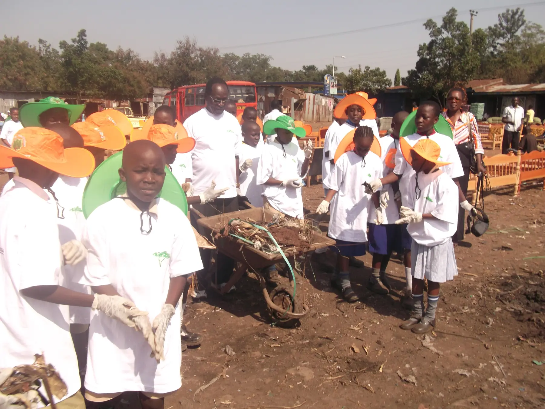 Community members taking part in a tree planting activity